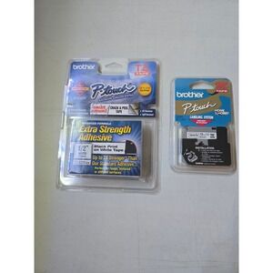 Brother Ptouch TZ Tape and M Tape Black on White Label Tape TZS231CS